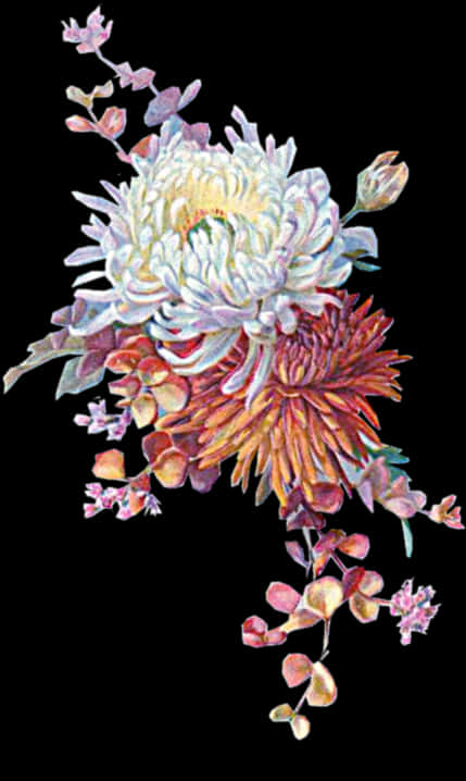Autumn Chrysanthemum Illustration PNG