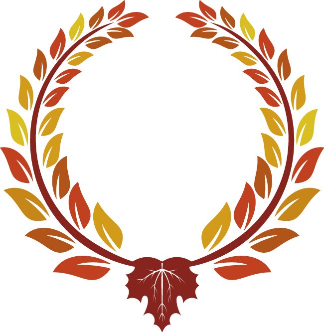 Autumn Colored Laurel Wreath PNG