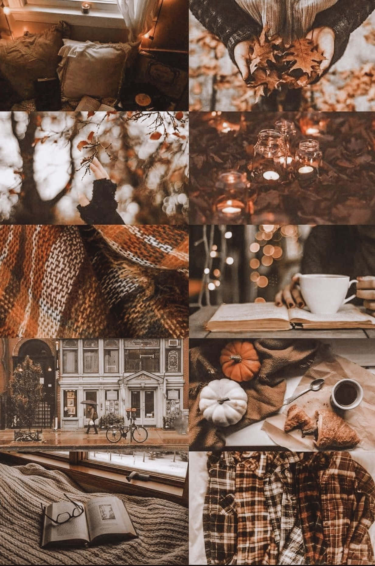 Autumn Cottagecore Aesthetic Collage Wallpaper