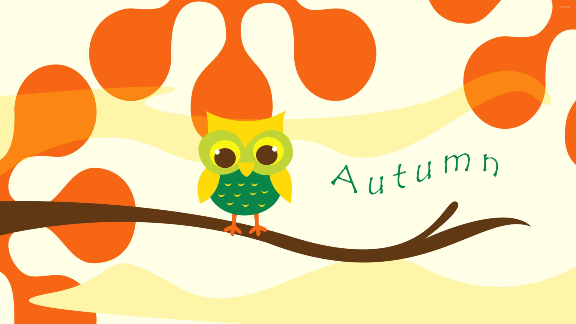 Autumn Cute Owl Wallpaper