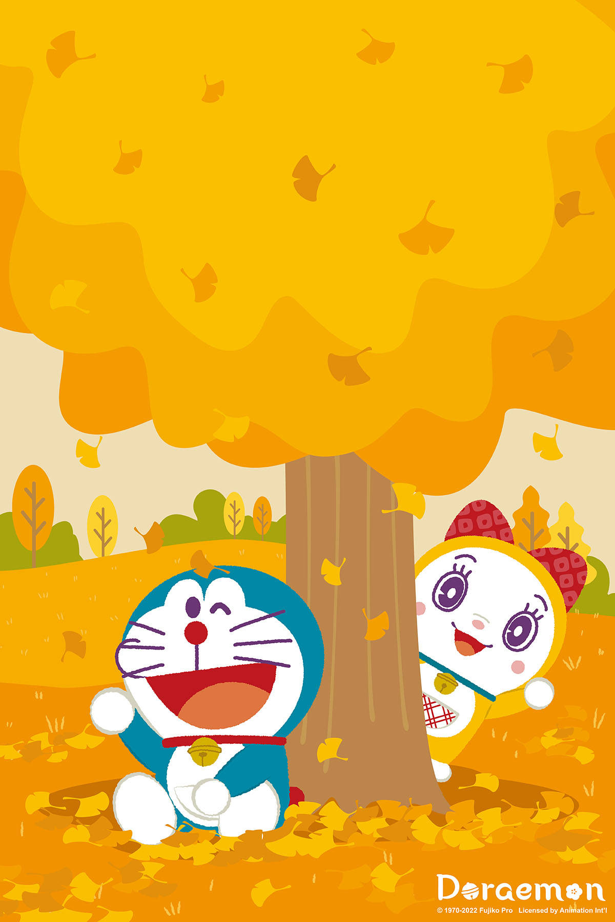 Autumn Dorami And Doraemon Iphone Background