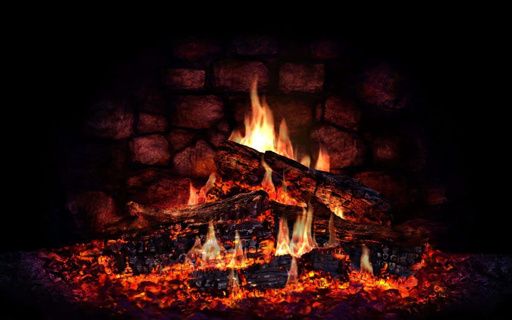 Cozy Autumn Fireplace Moments Wallpaper