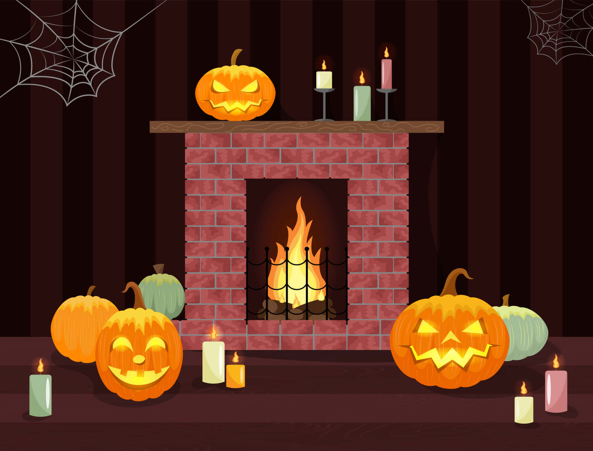 Cozy Autumn Fireplace Wallpaper
