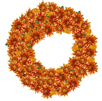Autumn Floral Wreath PNG