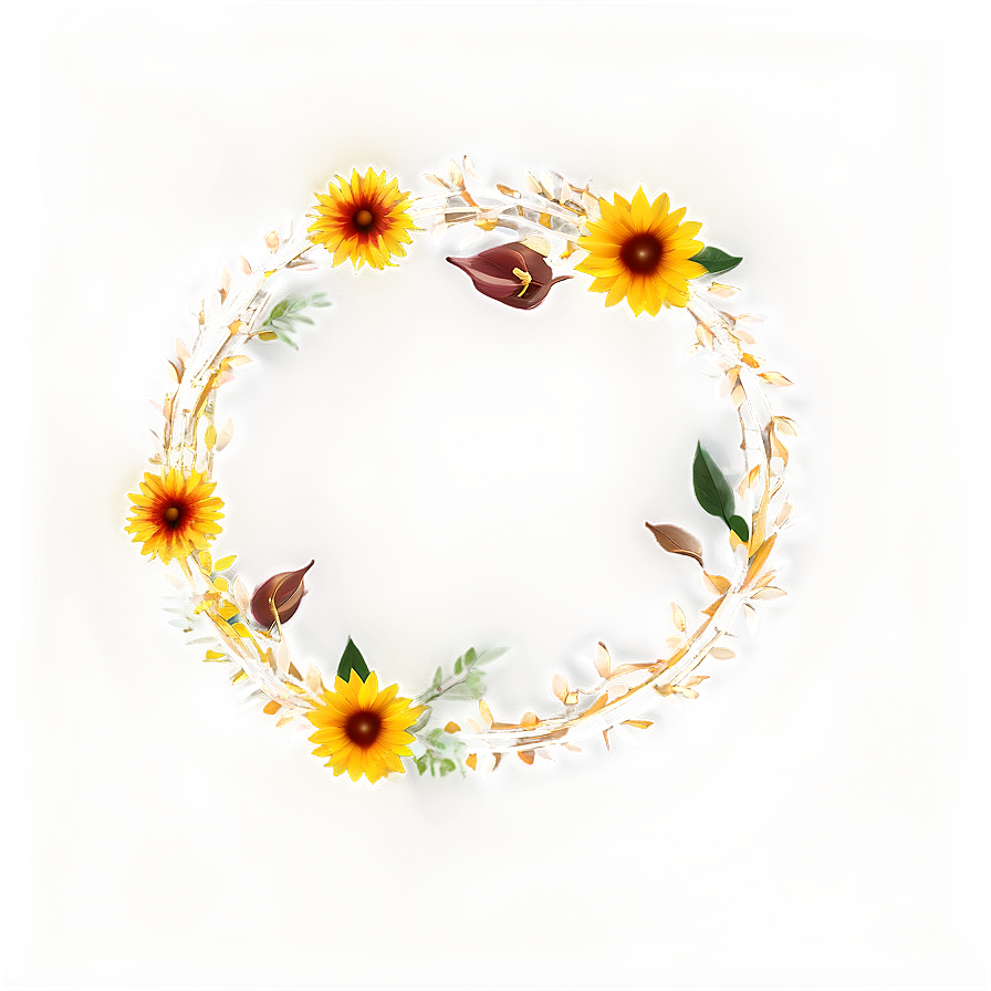 Autumn Flower Circle Png 06252024 PNG