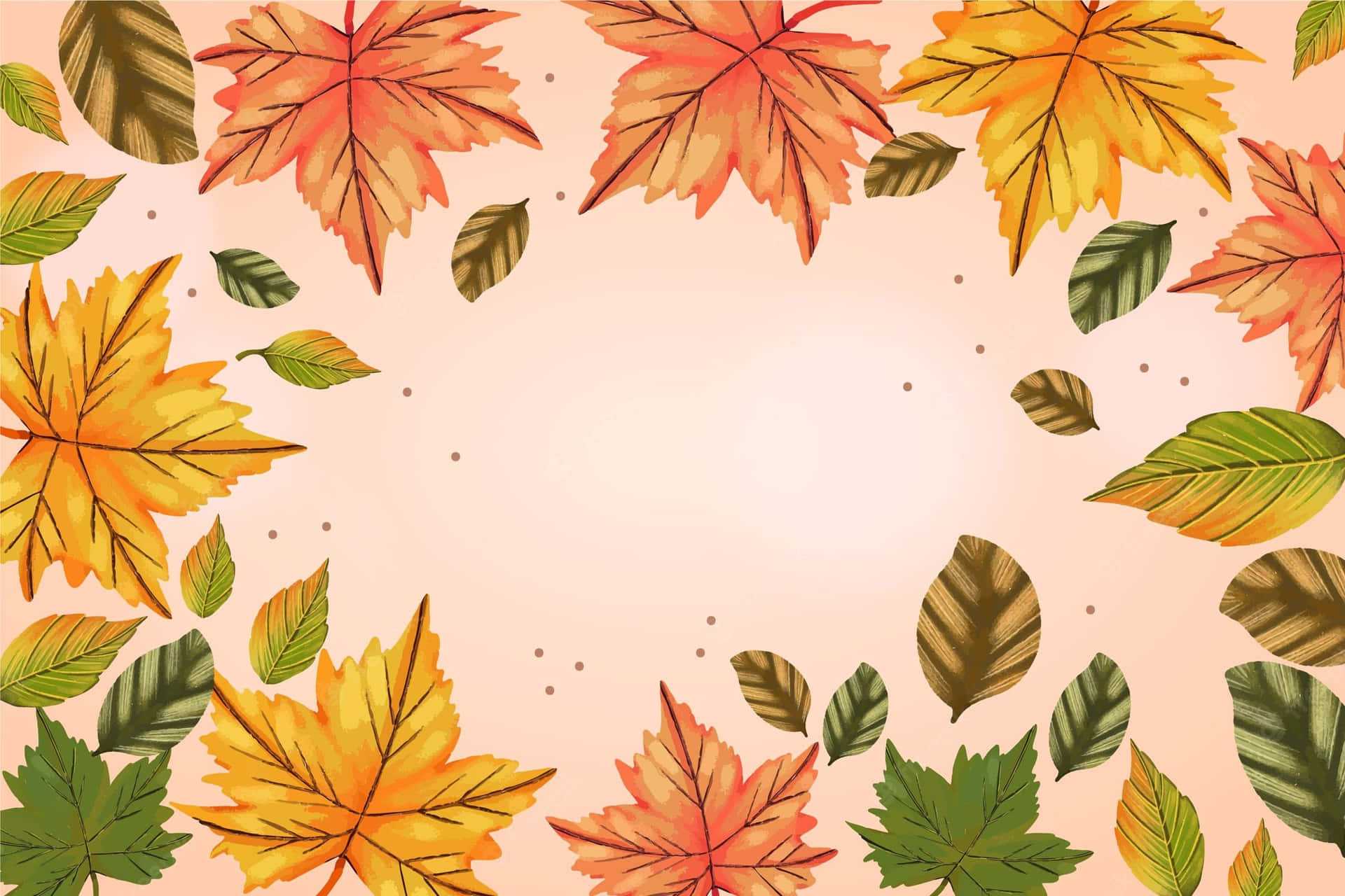 Hintergrundmit Herbstblättern Und Herbstlaub Wallpaper