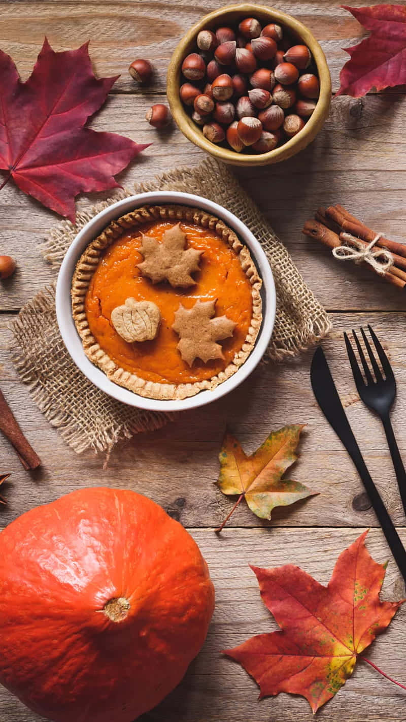 A Festive Autumn Foods Spread Wallpaper