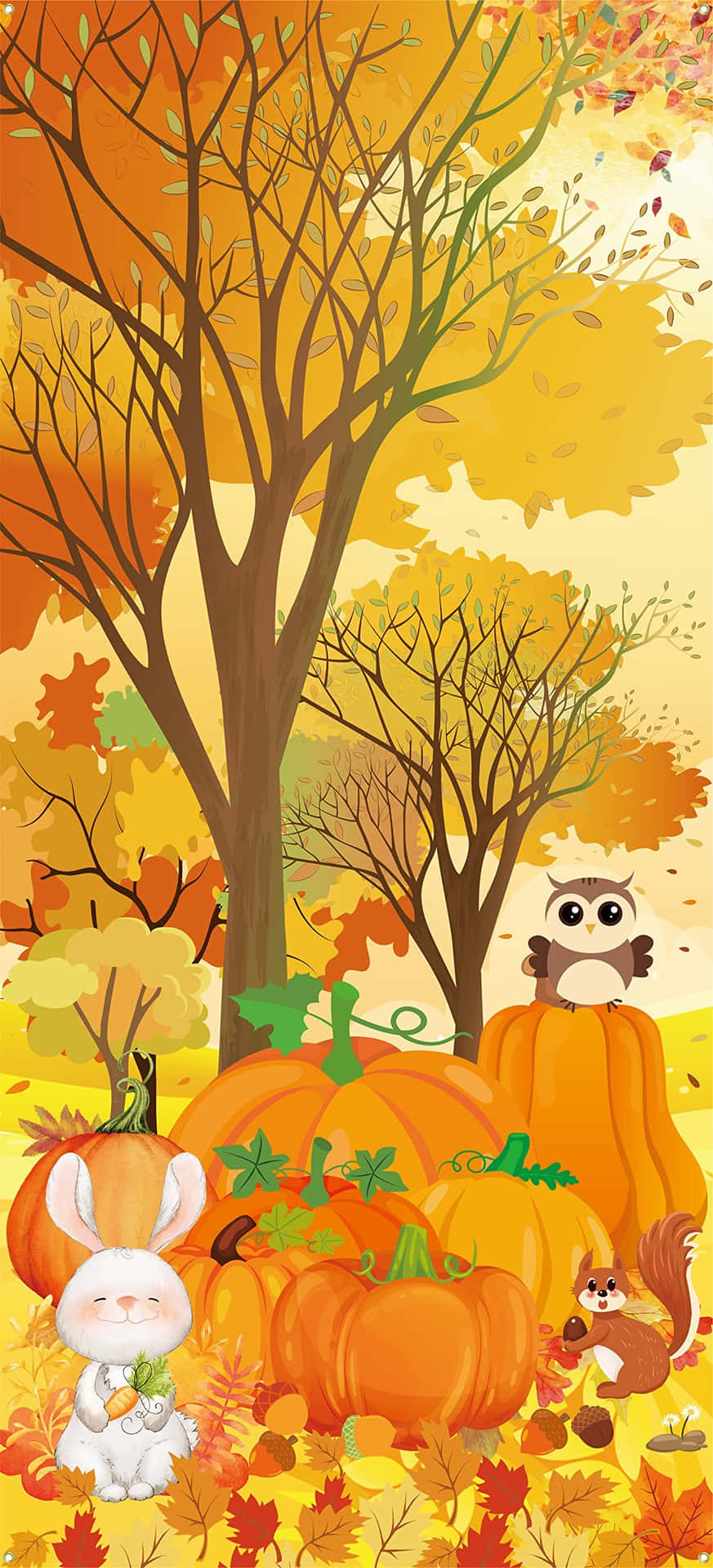 Autumn Forest Creatures Lock Screen Wallpaper