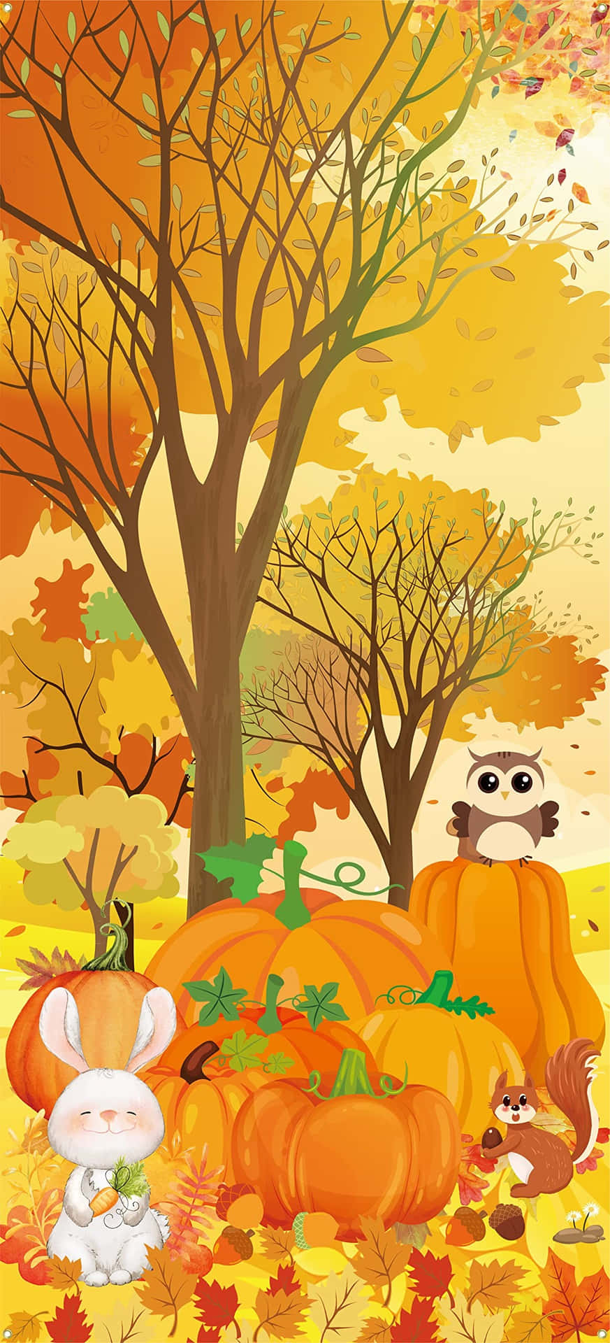 Download Autumn Forest Creatures Lock Screen Wallpaper | Wallpapers.com