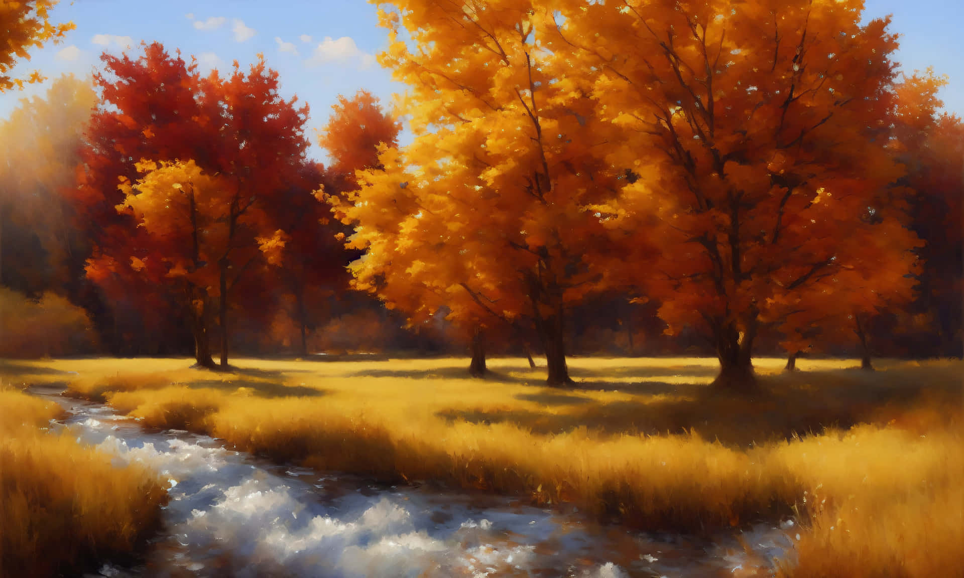 Autumn Glow Artistic Landscape Wallpaper