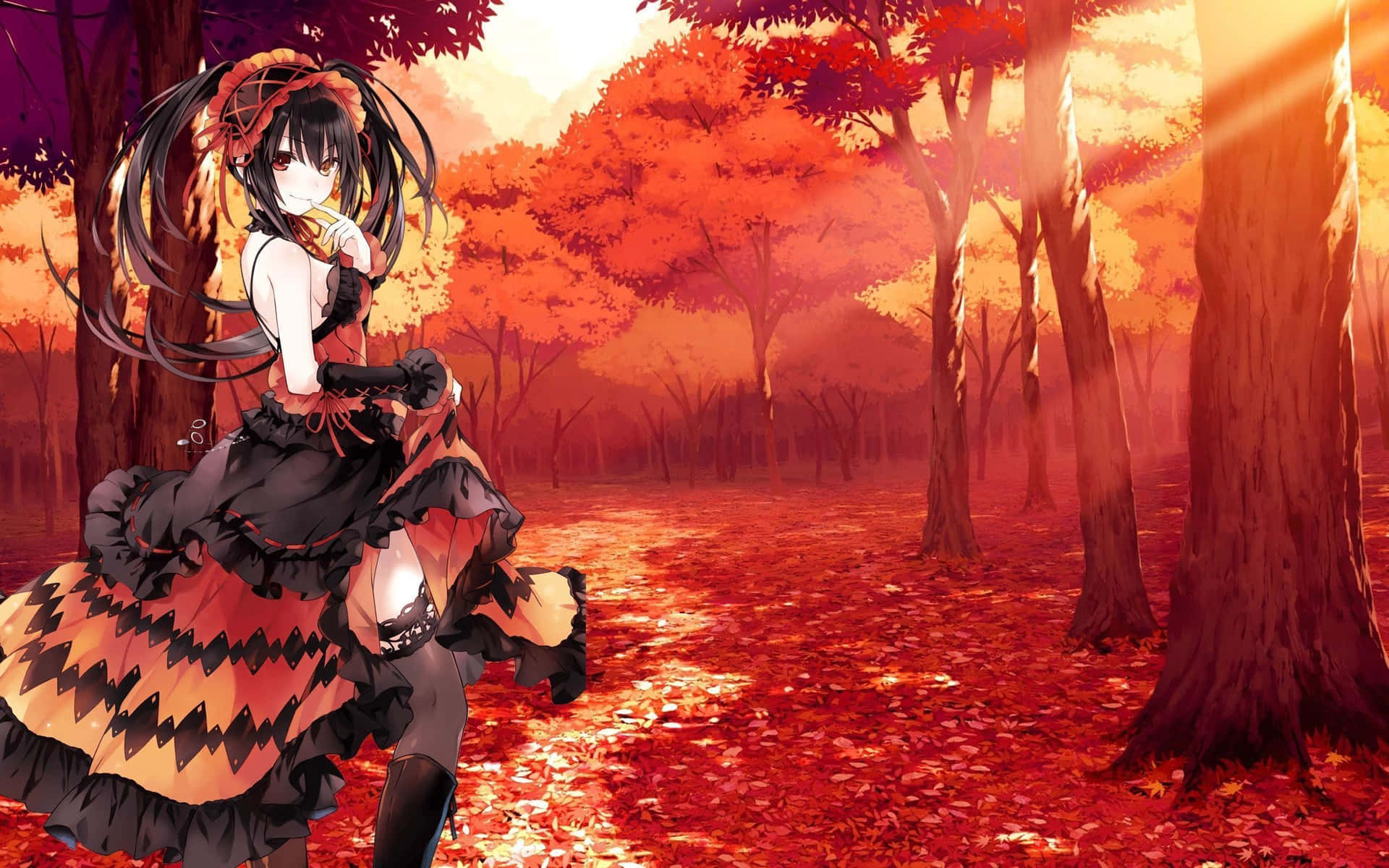 Autumn Gothic Anime Girl Wallpaper