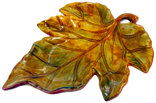 Autumn Grape Leaf Plate PNG