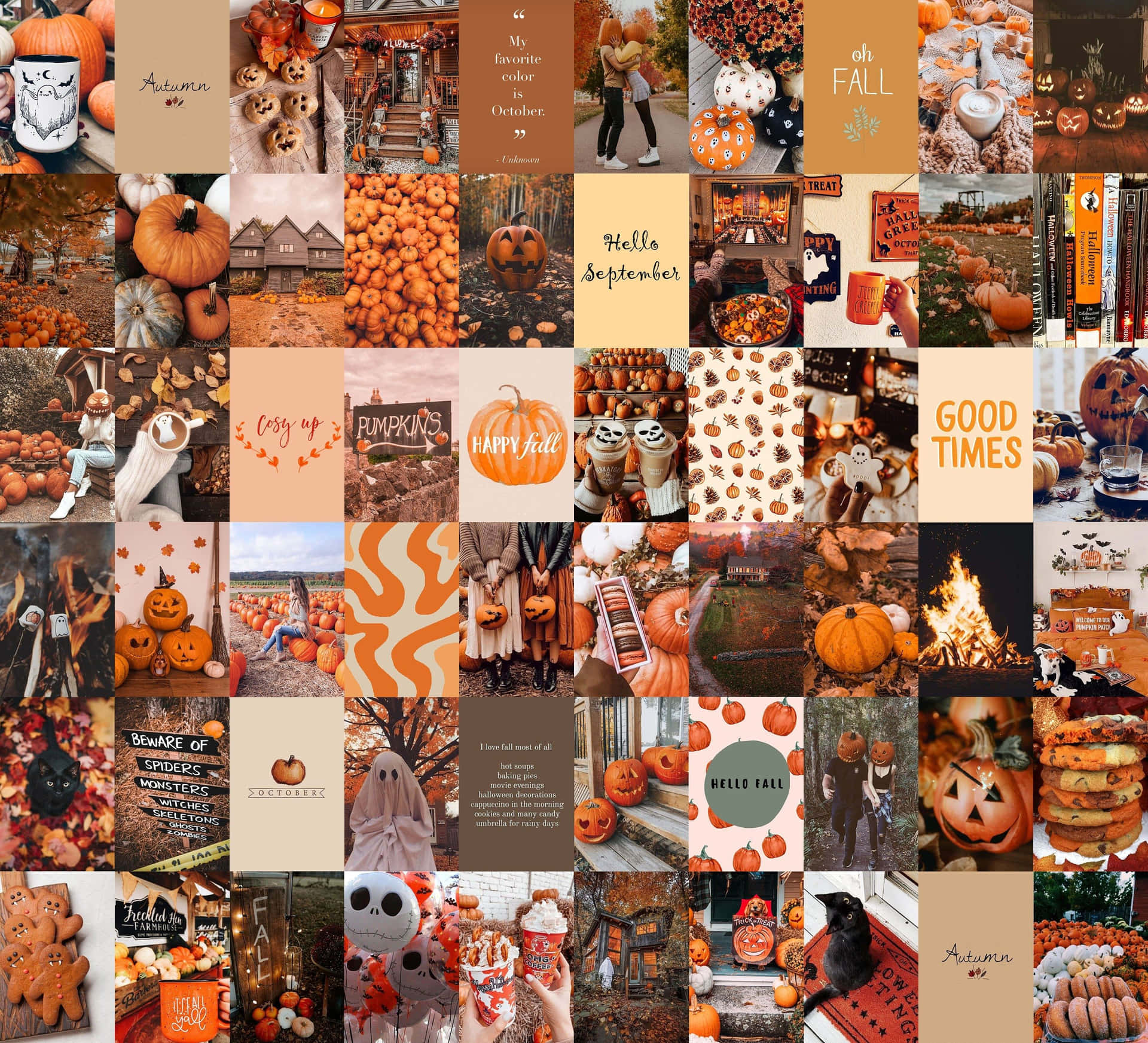 Autumn Halloween Collage Wallpaper