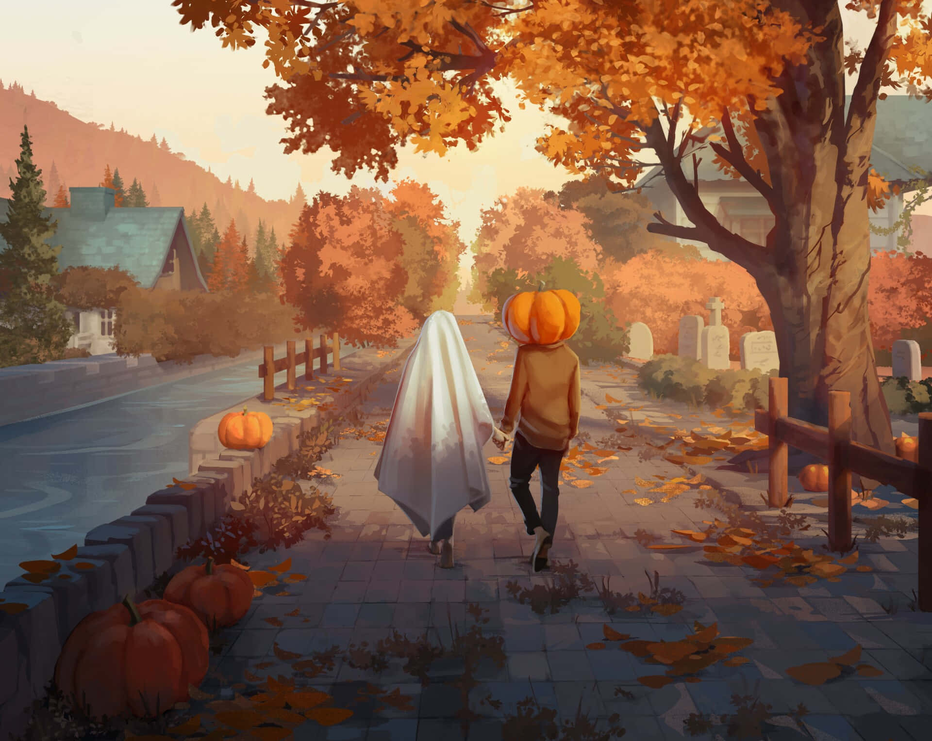 Autumn Halloween Stroll.jpg Wallpaper