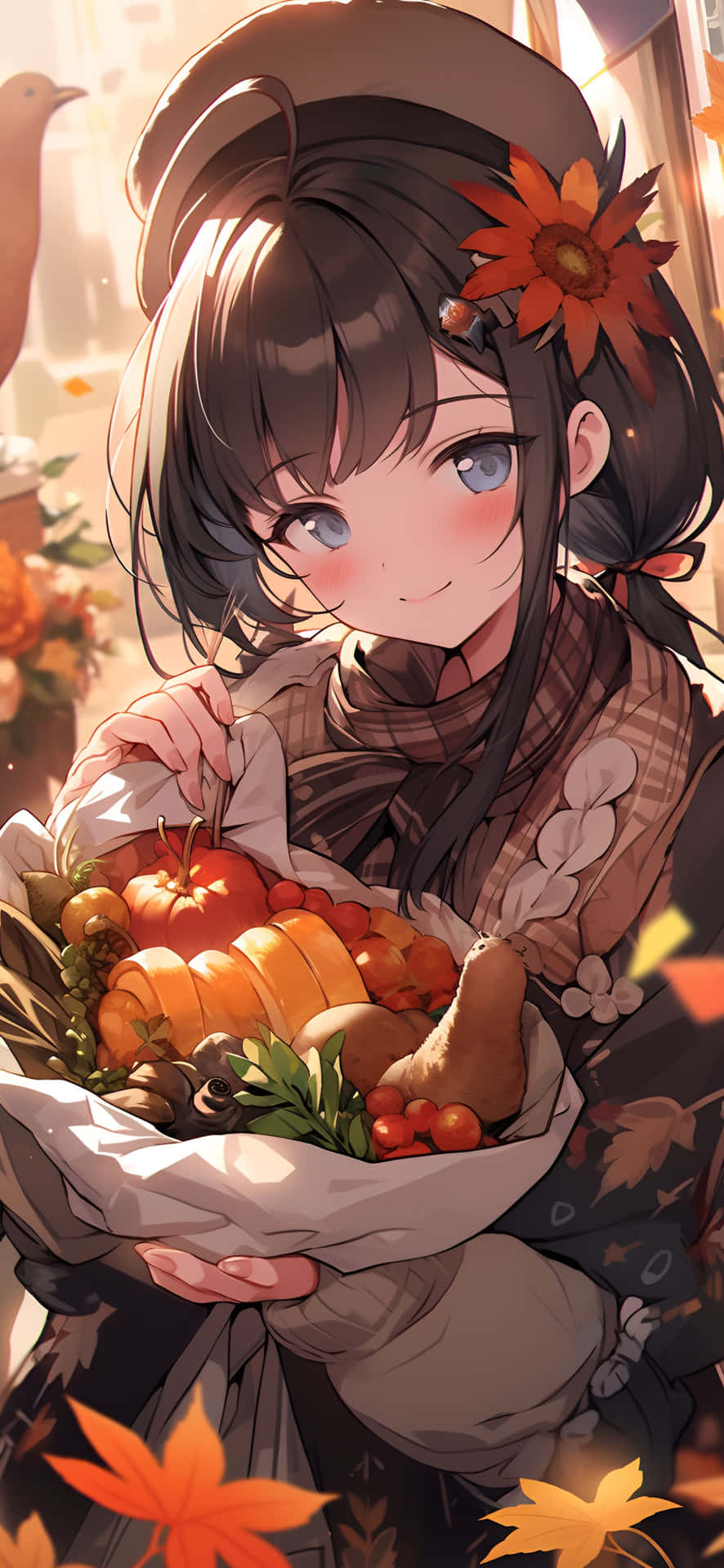 Autumn Harvest Anime Girl Wallpaper
