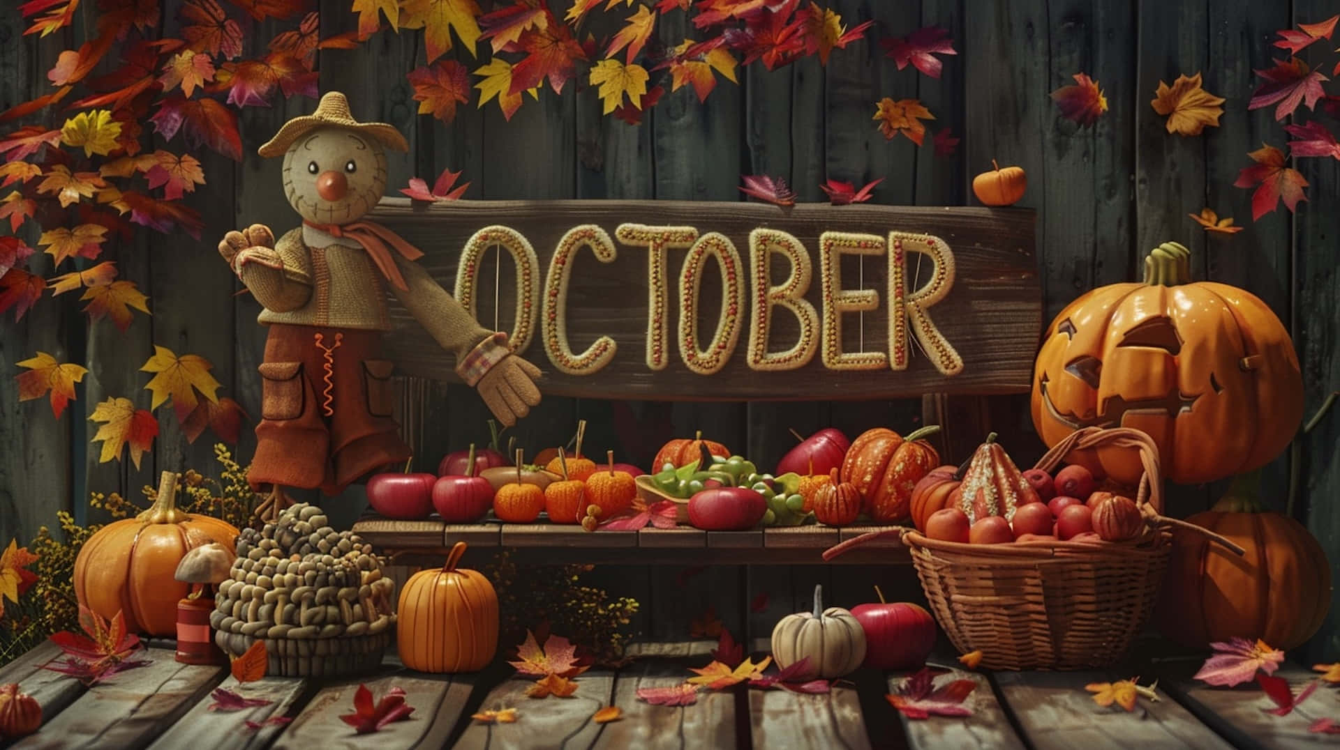 Autumn Harvest October Desktop Wallpaper