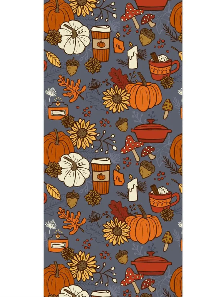 Autumn Harvest Pattern Lock Screen Wallpaper
