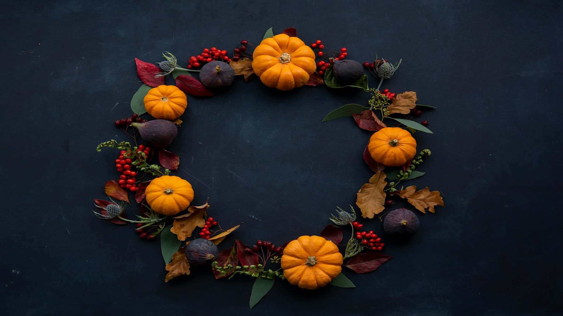 Autumn Harvest Wreath Desktop Background Wallpaper