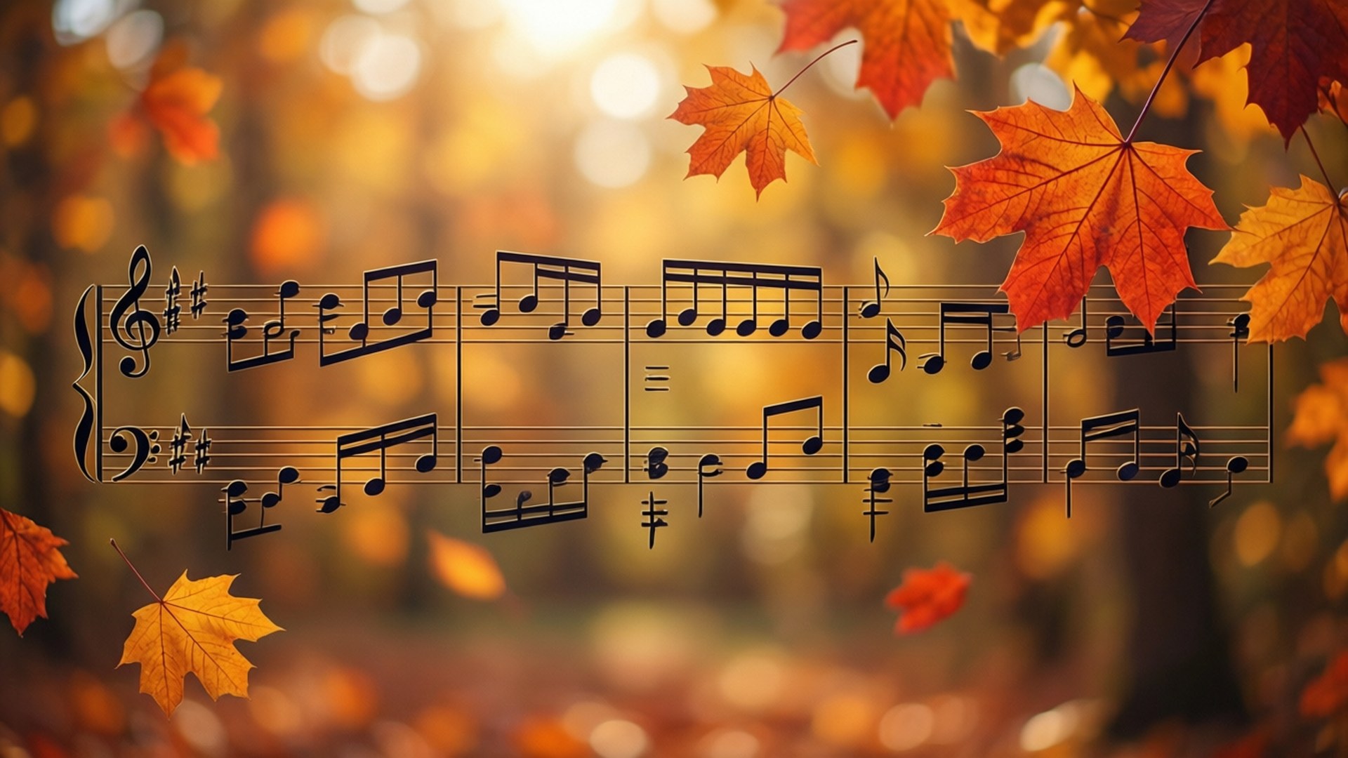 Herfstbladnoten Achtergronden