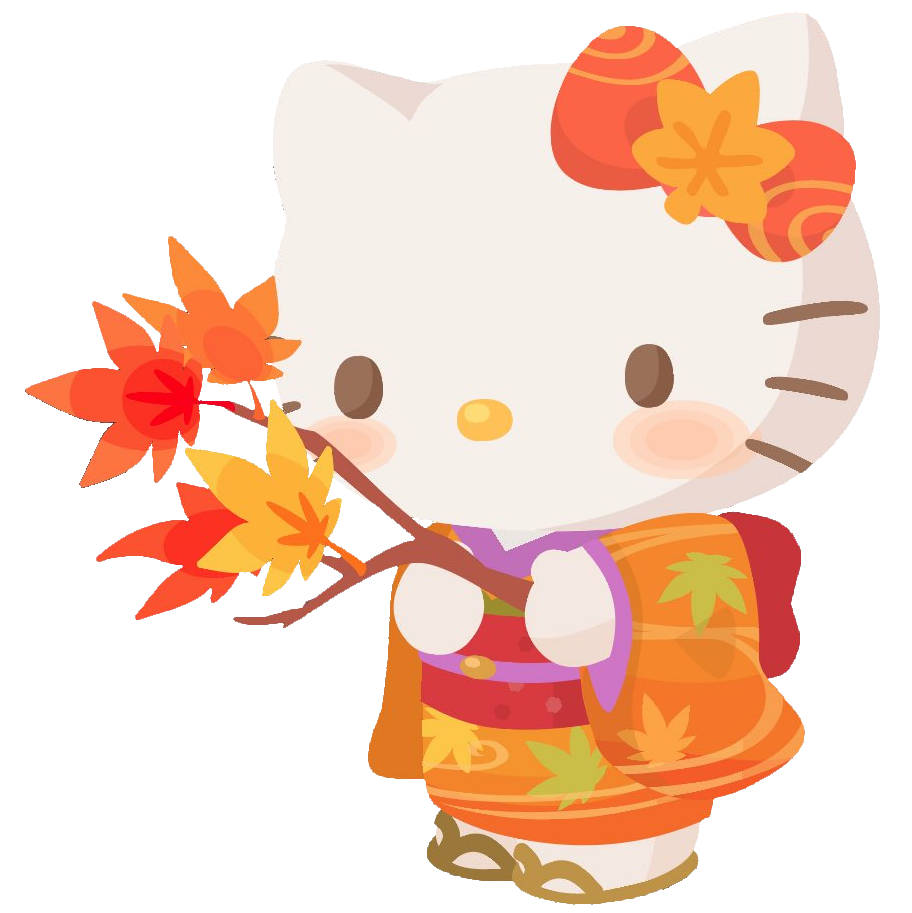 Autumn Leaves And Cartoon Hello Kitty Pfp Picture