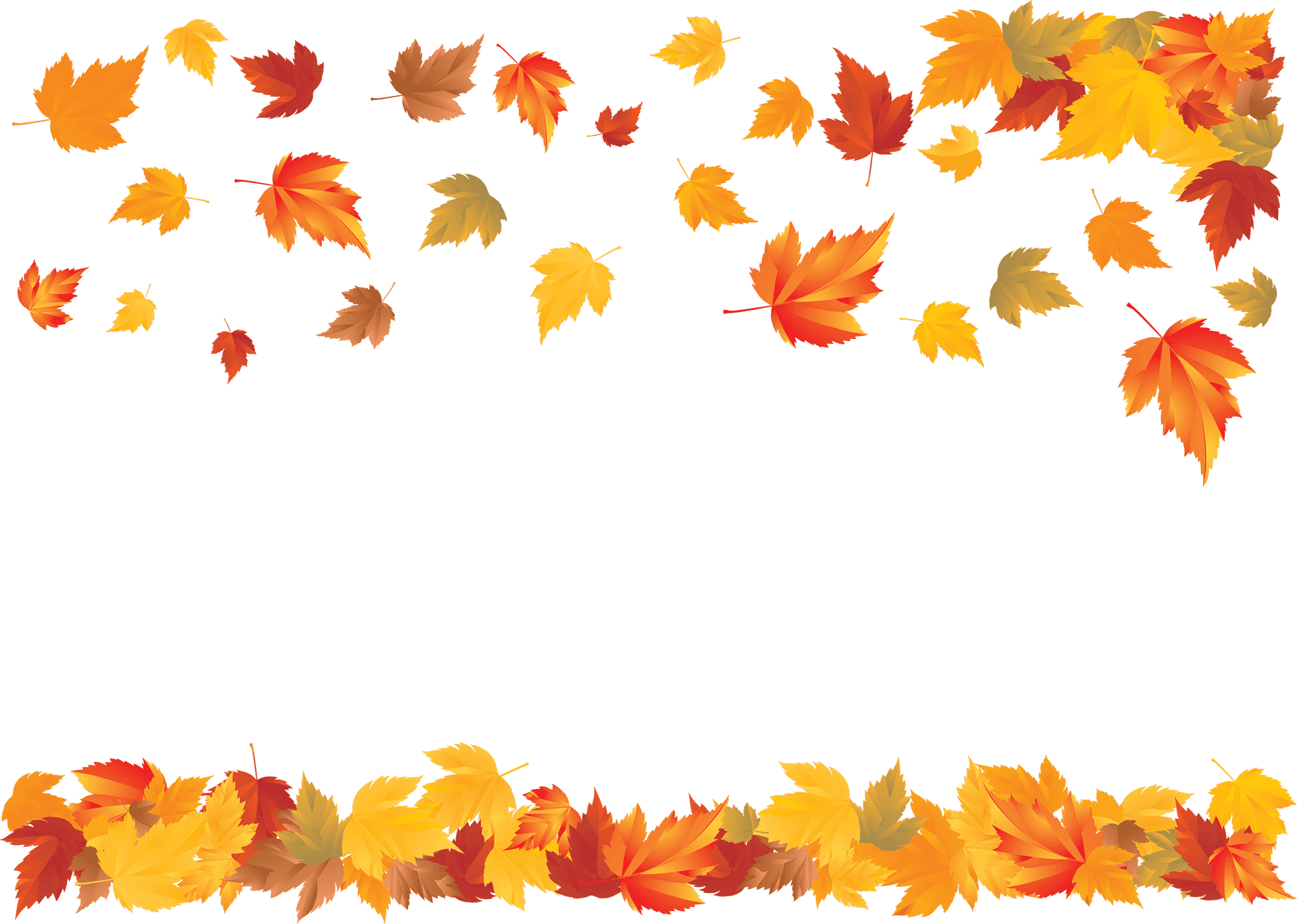 Autumn Leaves Border Clipart PNG
