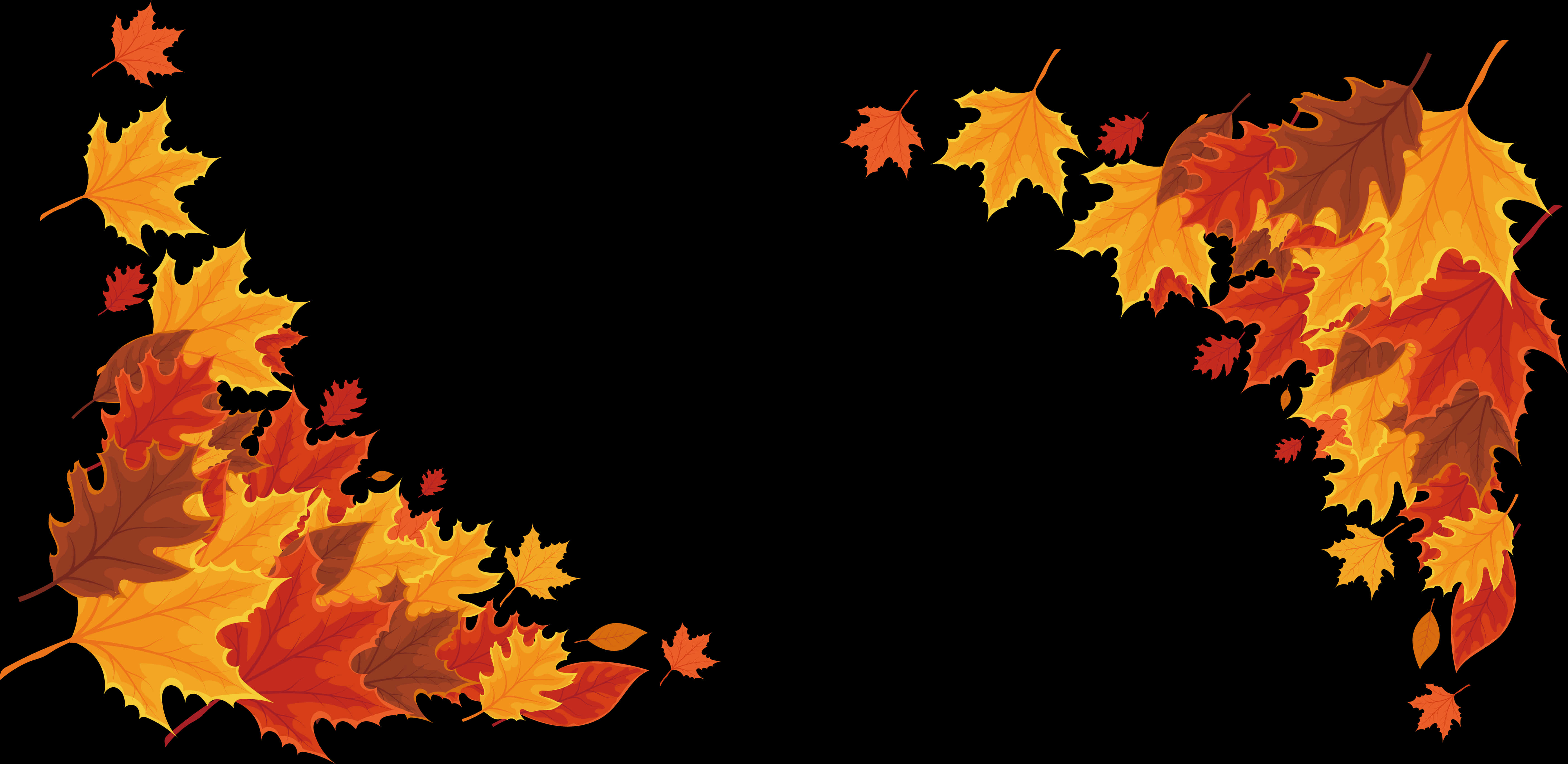 Autumn Leaves Frame Clipart PNG