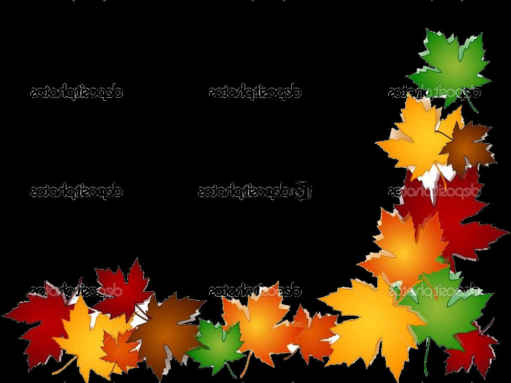 Autumn Leaves Frame PNG