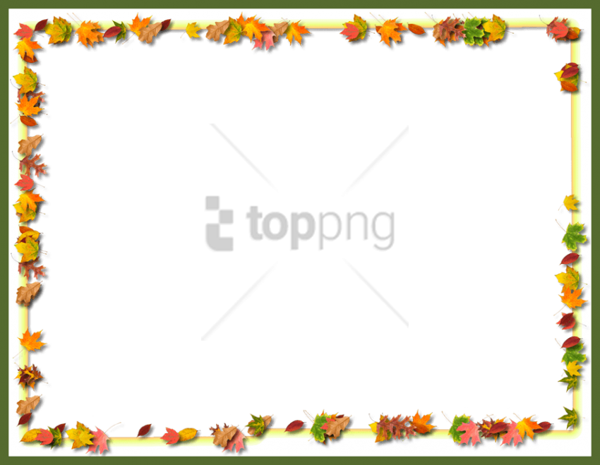 Autumn Leaves Frame Thanksgiving Background PNG