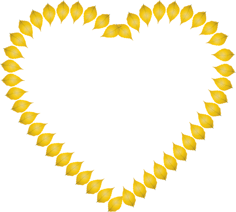Autumn Leaves Heart Frame PNG