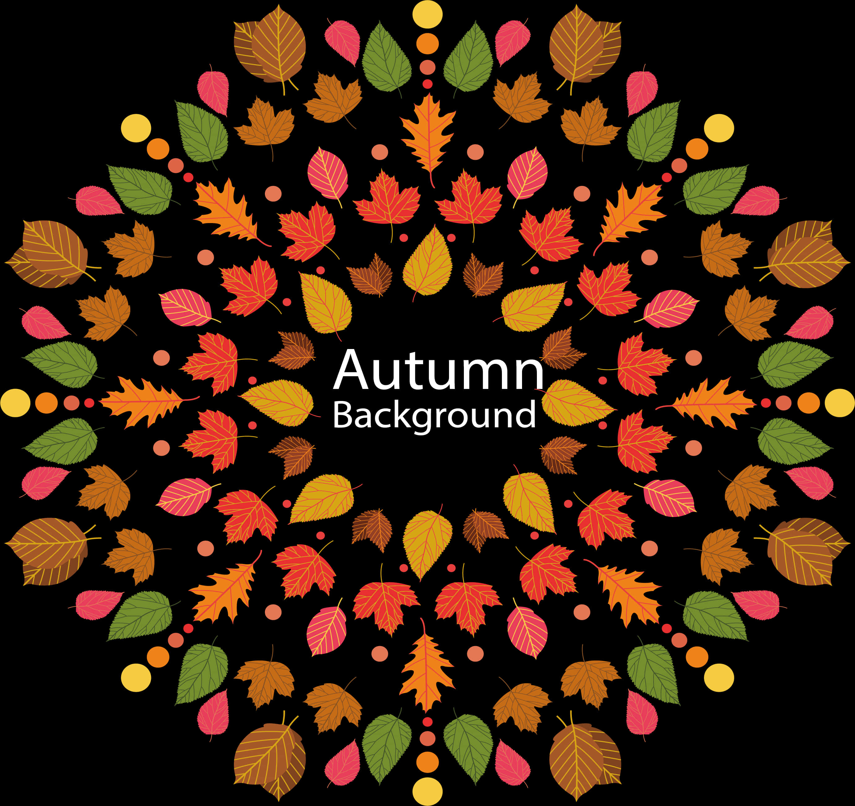 Autumn Leaves Pattern Background PNG