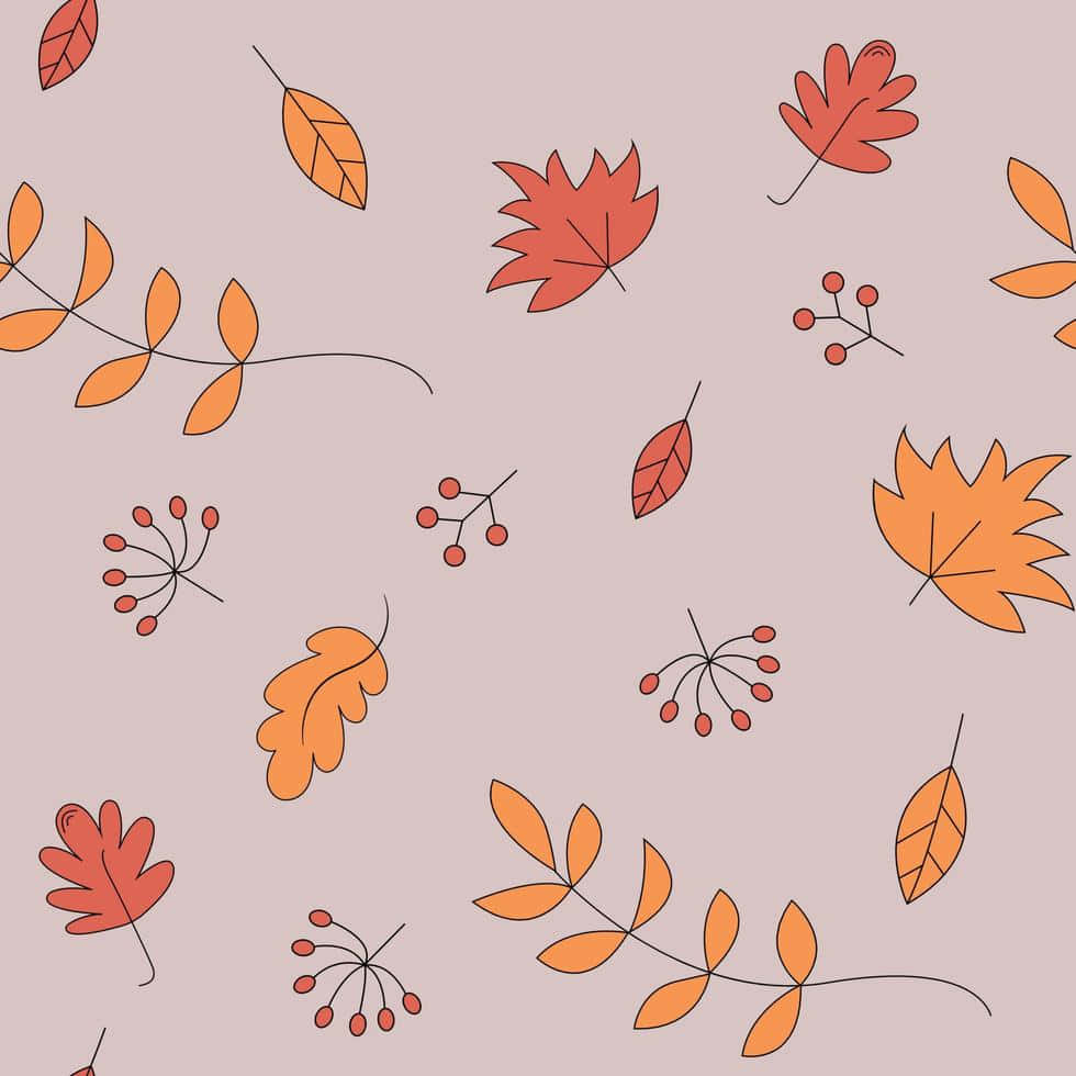 Autumn Leaves Pattern_ Pink Background Wallpaper