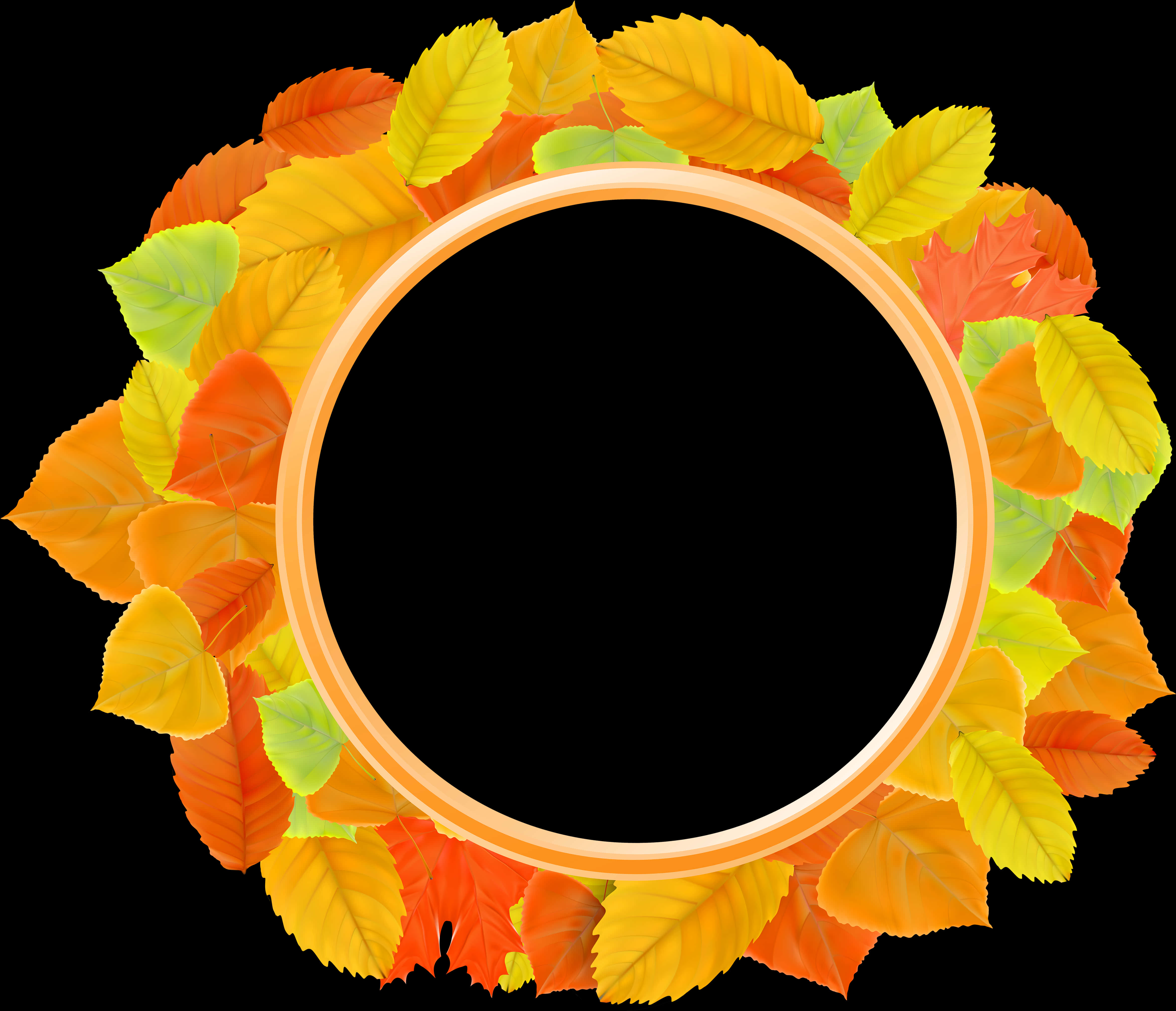 Autumn Leaves Photo Frame SVG