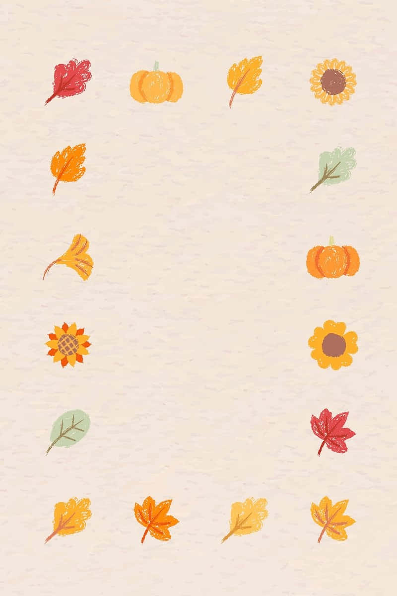 Autumn Leaves Pumpkin Pattern Lock Screen Wallpaper