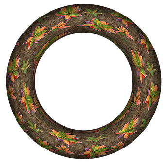 Autumn Leaves Ring Pattern PNG