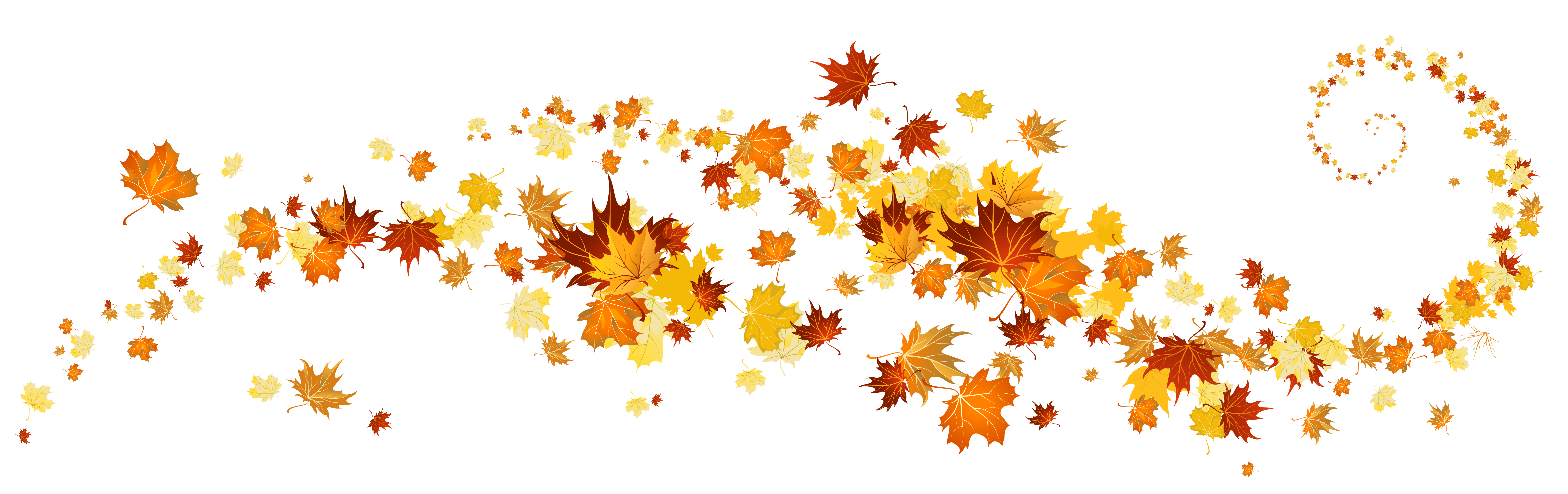 Autumn Leaves Swirl Pattern PNG