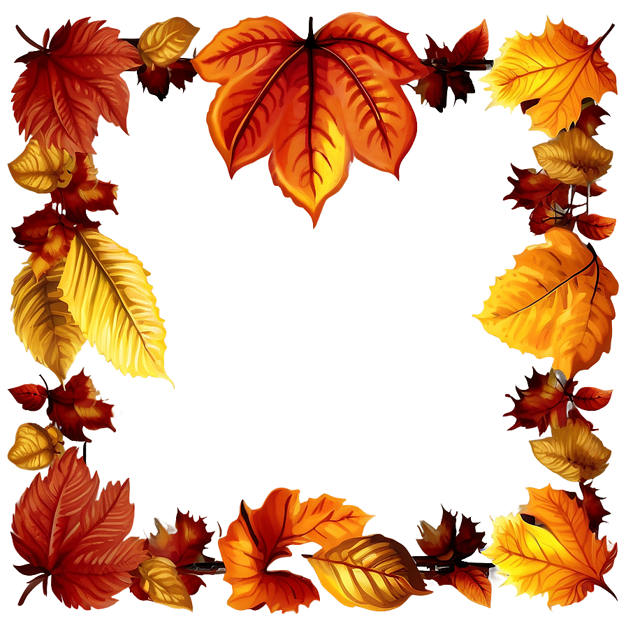 Autumn Leaves Thanksgiving Border Png Gtc PNG