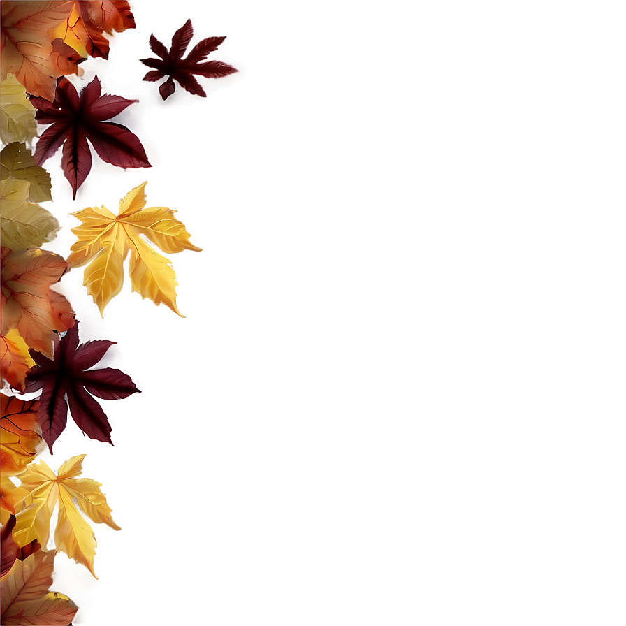 Autumn Leaves Thanksgiving Border Png Yfg46 PNG