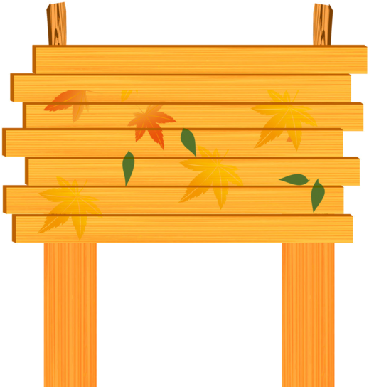 Autumn Leaves Wooden Sign PNG