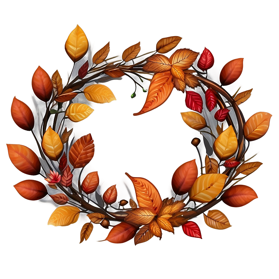 Download Autumn Leaves Wreath Png Asj1 | Wallpapers.com