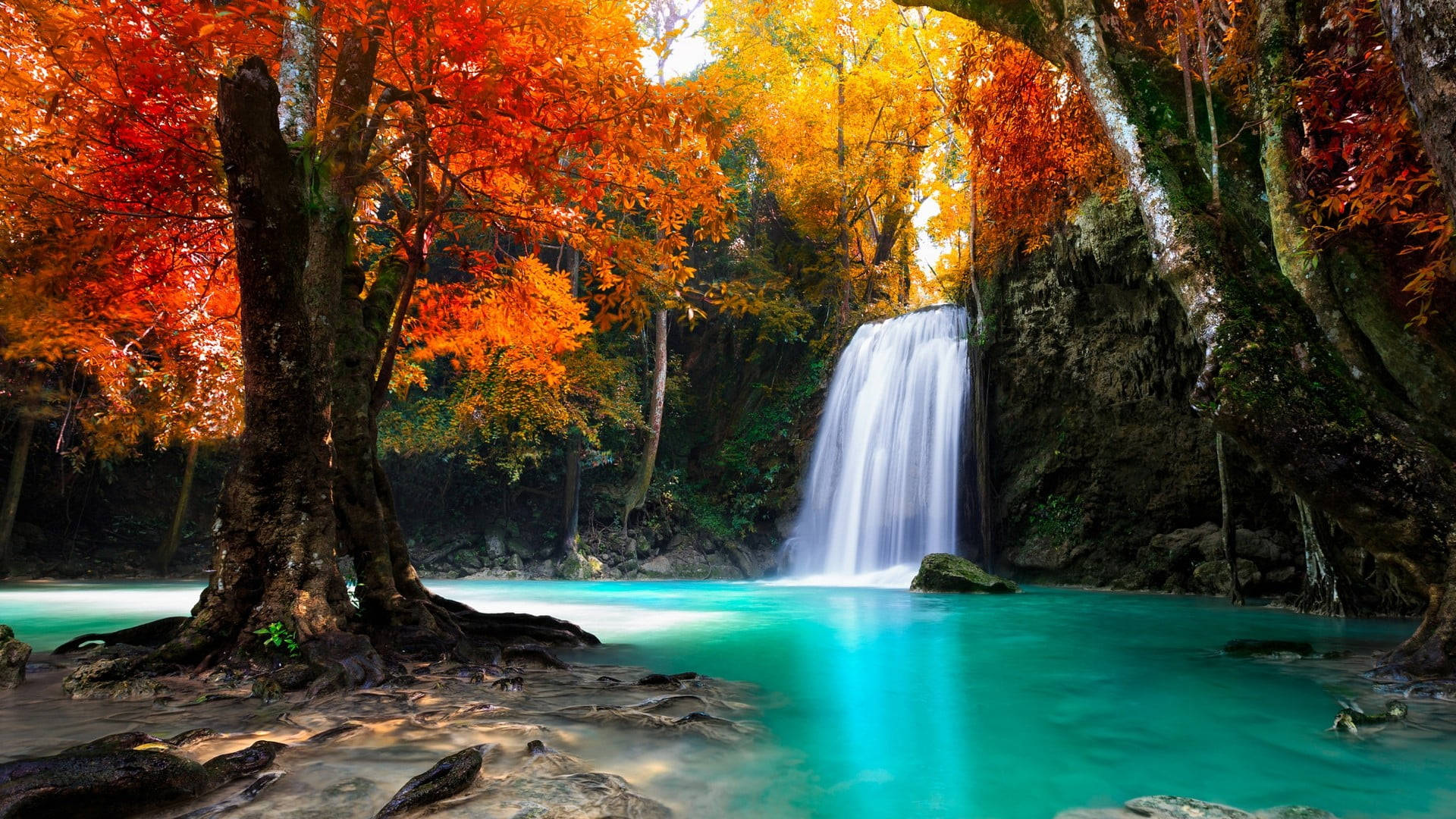 Autumn Macbook Waterfall Wallpaper