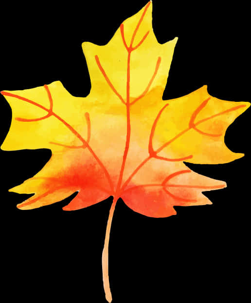Autumn Maple Leaf Watercolor PNG