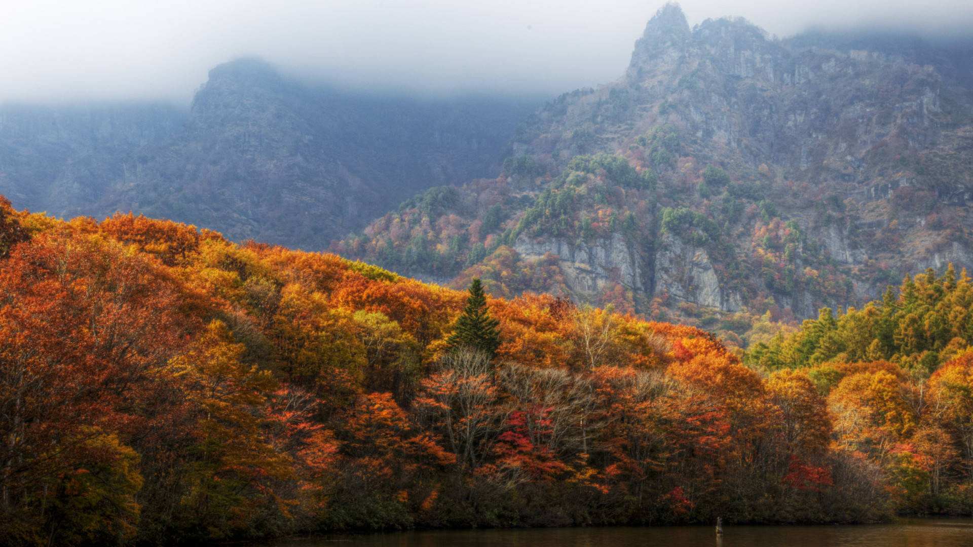 Autumn Mountain Japanese Nature Wallpaper