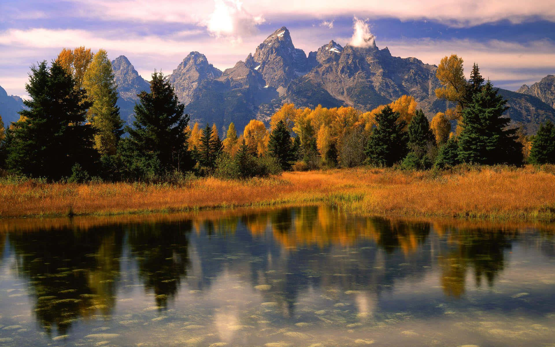 Autumn_ Mountain_ Reflection_ Landscape Wallpaper