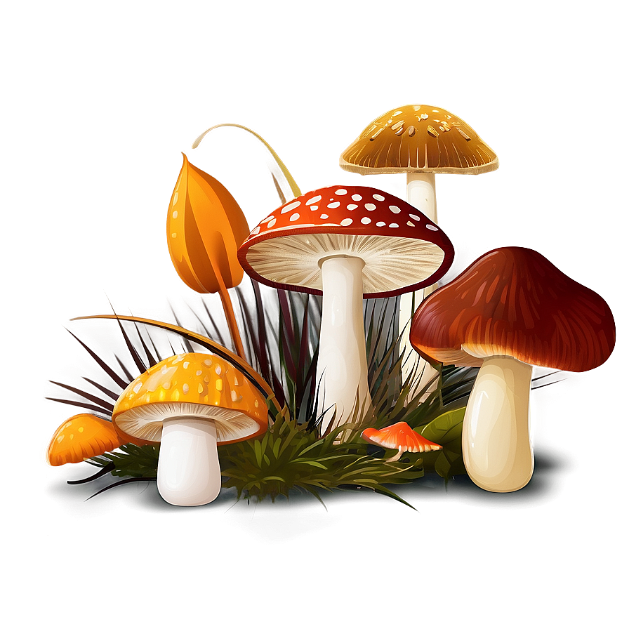 Autumn Mushrooms Png 05242024 PNG
