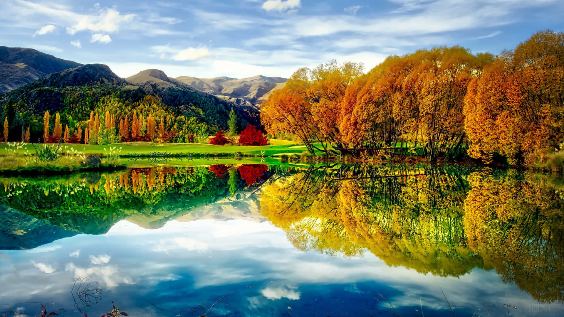 Download Autumn Palette Adorning The Serene Fall Lake Wallpaper ...
