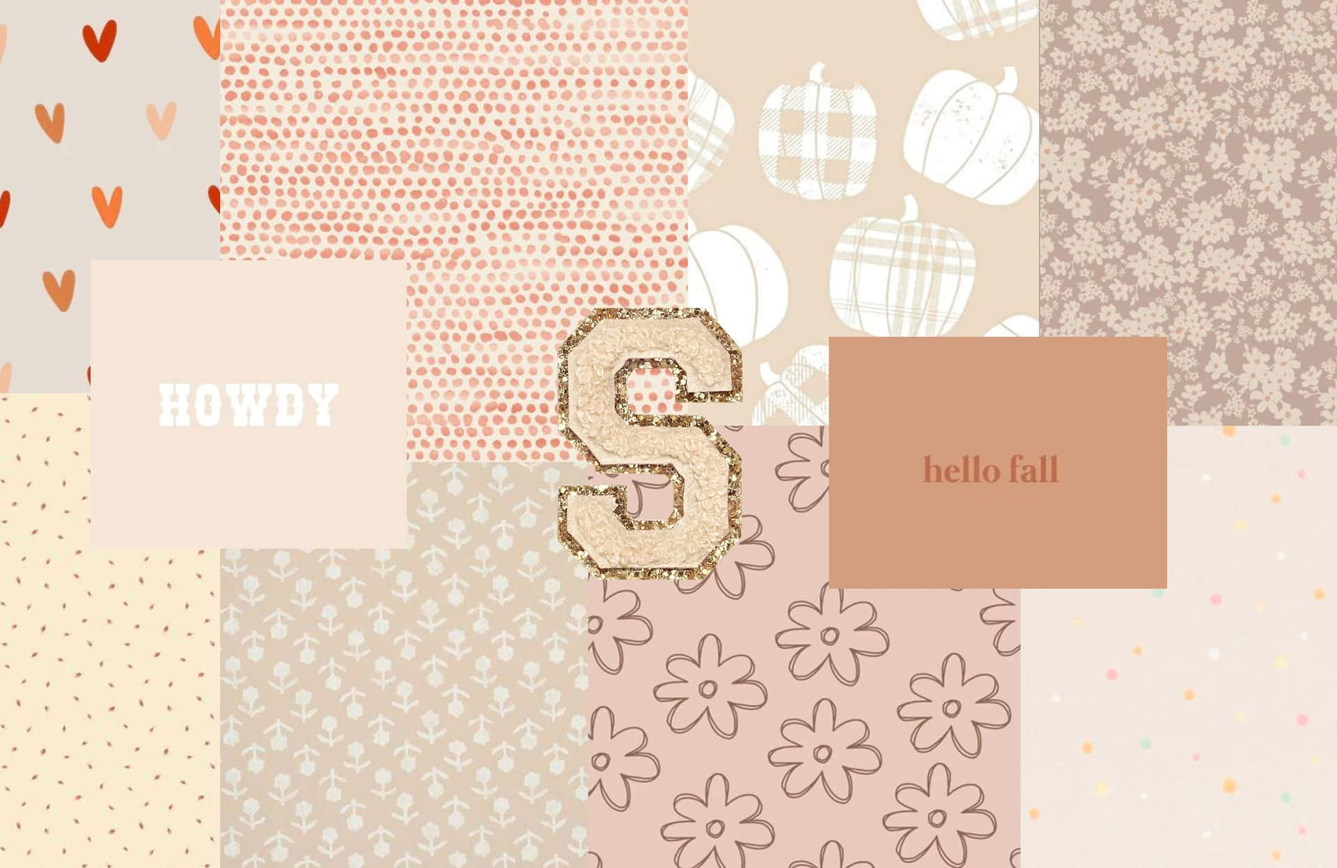Autumn Patchwork Collage Wallpaper