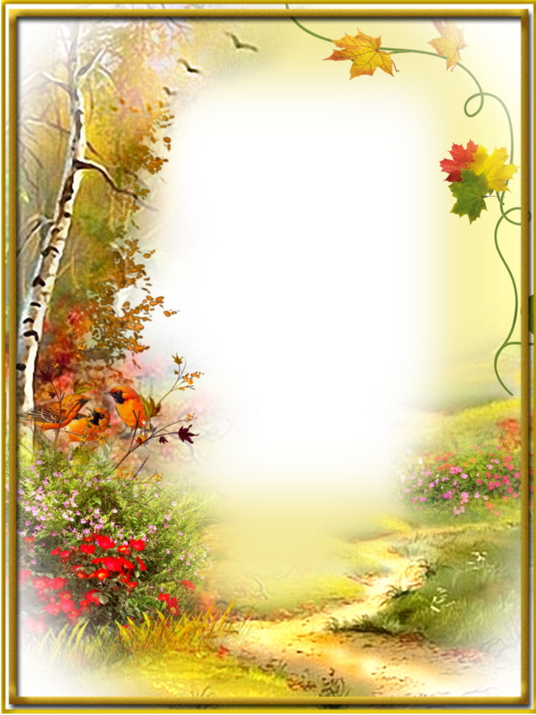 Autumn Pathway Frame PNG