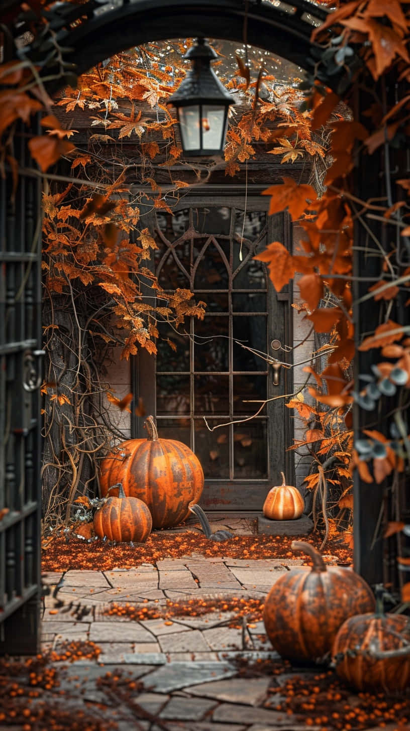 Autumn Pumpkin Doorway.jpg Wallpaper