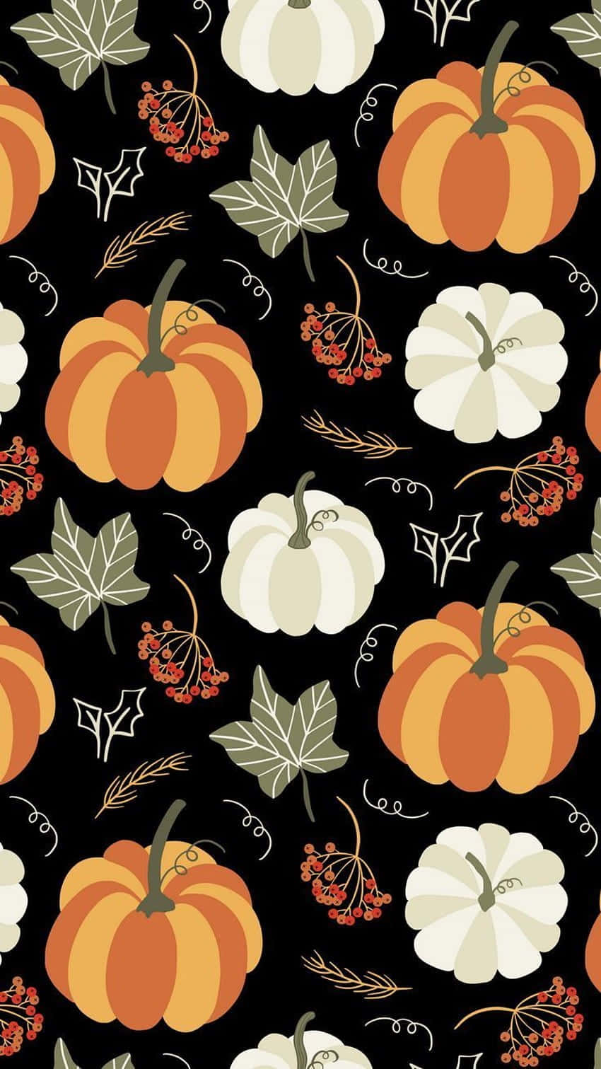 Autumn Pumpkin Pattern Lock Screen Wallpaper