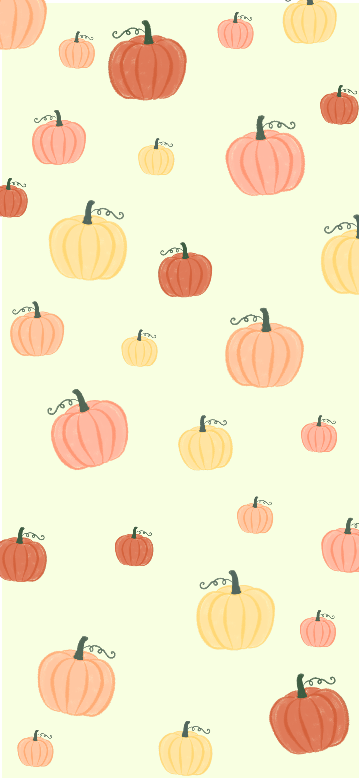 Autumn Pumpkin Pattern Watercolor Background PNG